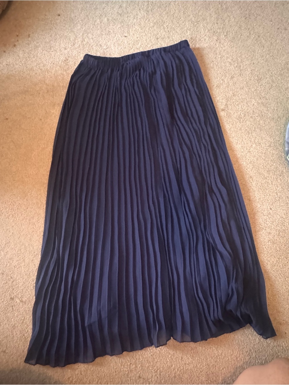 Sunny Leigh Navy Pleated Maxi Skirt